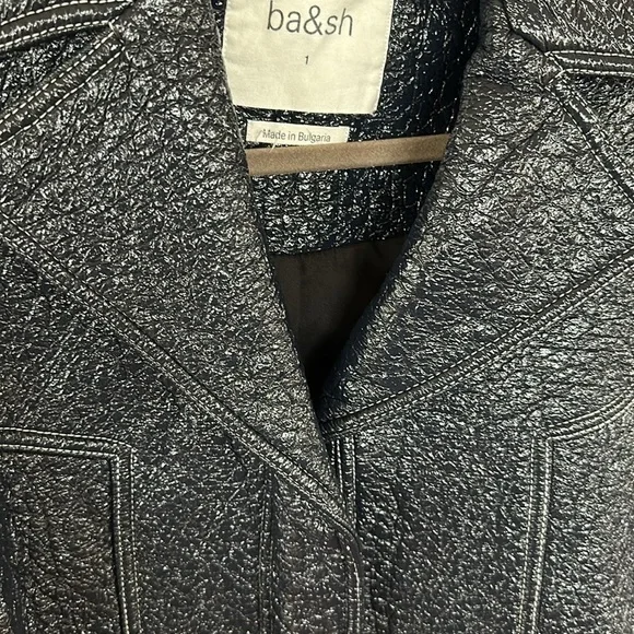 Ba&Sh Blue Volupia Coat - Navy Crinkle Shiny - Size 1 (small) - Picture 7 of 10